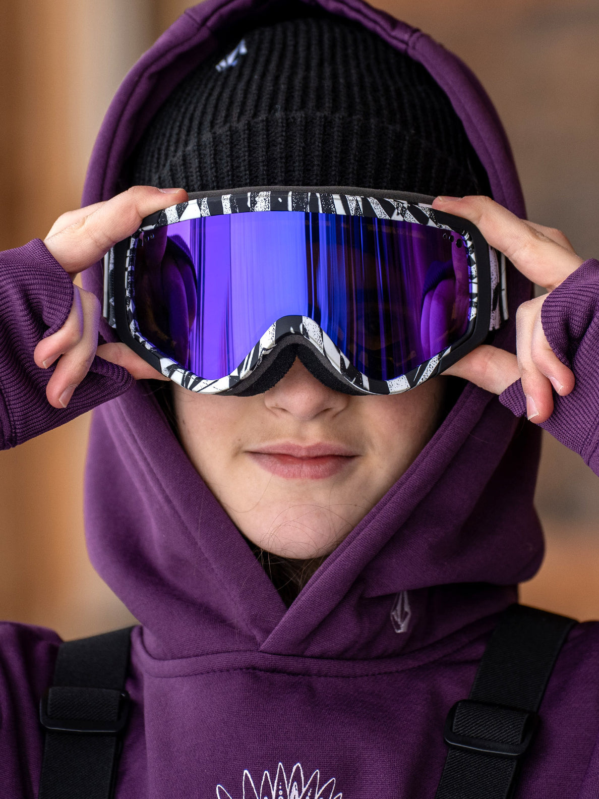 Purple snowboard sales goggles