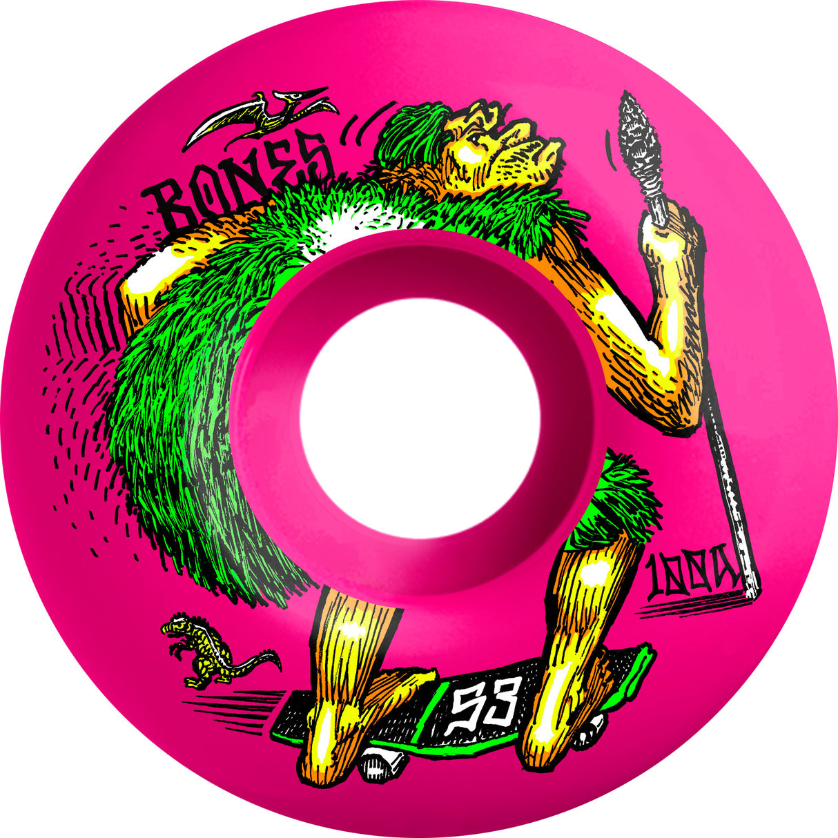 Bones 100a V4 OG Formula Neonderthal 53mm Skateboard Wheels