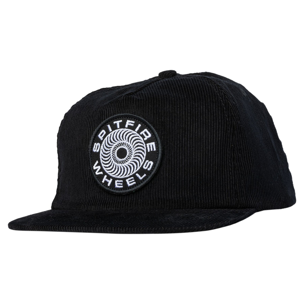 Spitfire Classic 87 Swirl Patch Snapback Corduroy Hat, Black/White