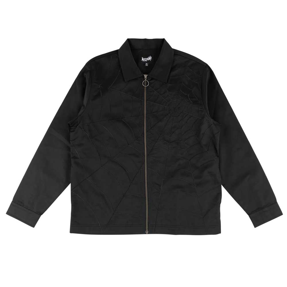 Welcome Nexus Twill Zip Up Embroidered Work Shirt - Black