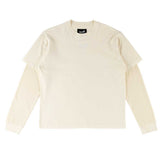 Welcome Shard Garment-Dyed Boxy Layered Knit Long Sleeve Shirt