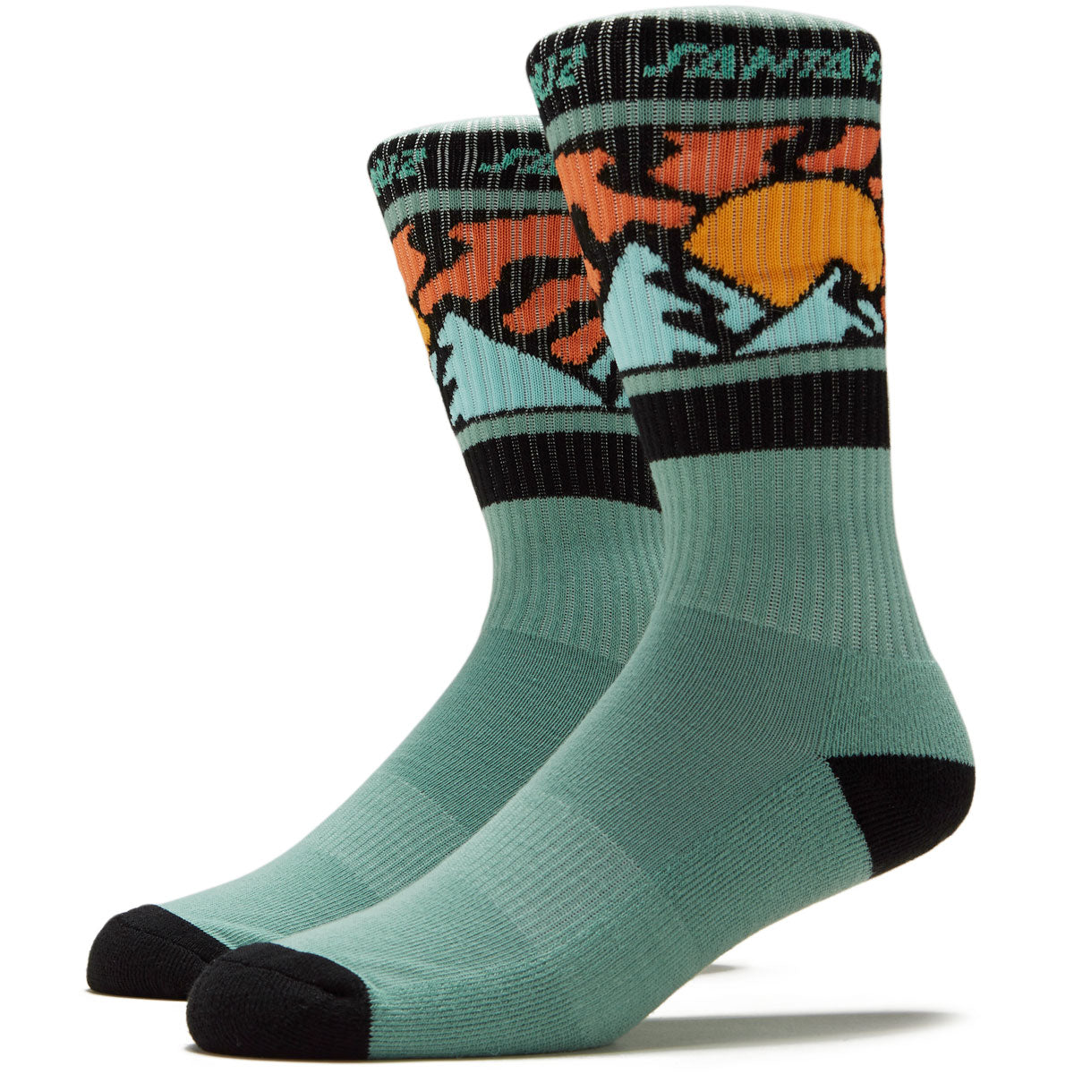 Santa Cruz Vista Strip Mens Mid Crew Socks