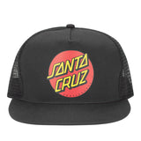 Santa Cruz Classic Dot Mesh Trucker High Profile Hat - Black