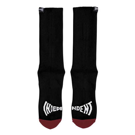 Independent Span Split Crew Socks Black/Burgundy