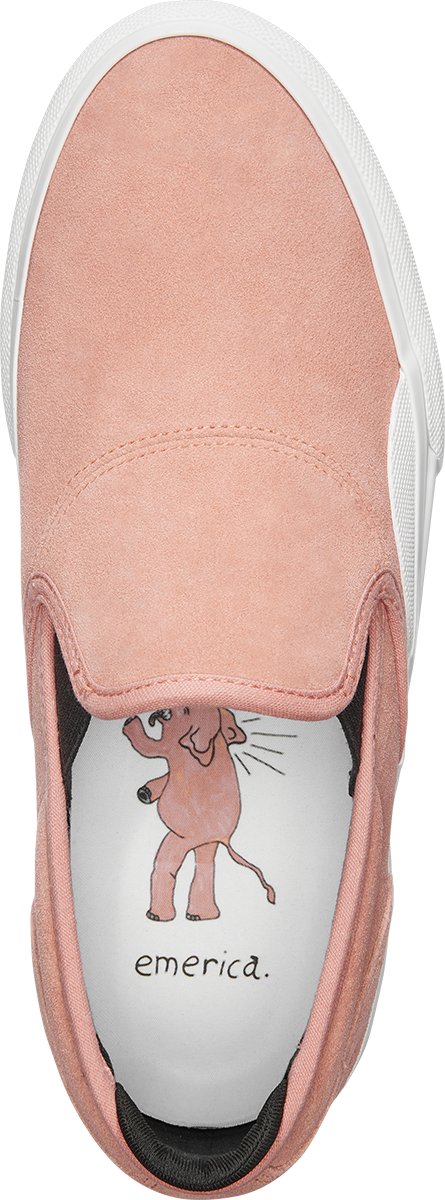 Emerica Wino G6 Slip-on Skate Shoes - Pink/White