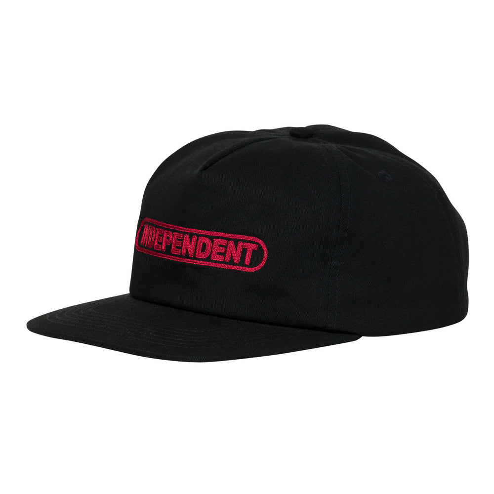 Independent Baseplate Snapback Unstructured Mid Unisex Hat - Black