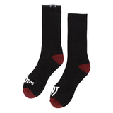 Independent Span Split Mens Crew Socks - Black/Burgundy