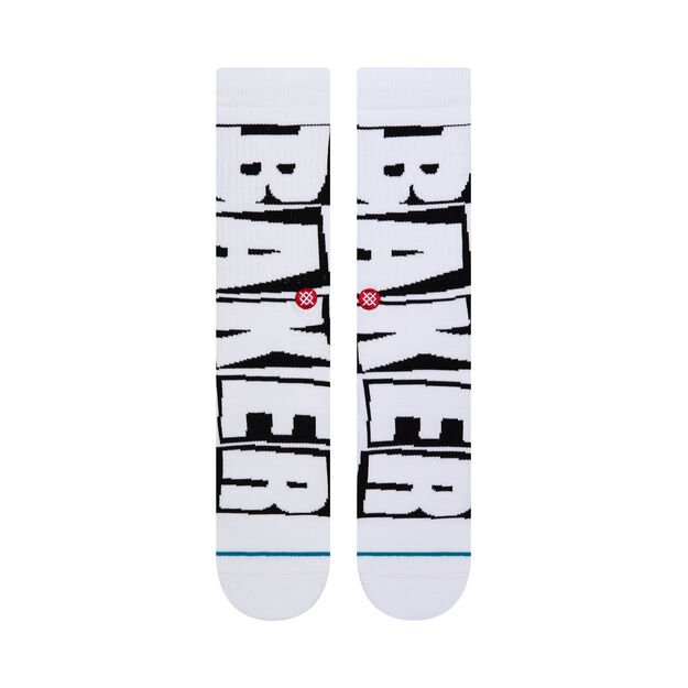 Stance Baker Skateboards Crew Socks - White