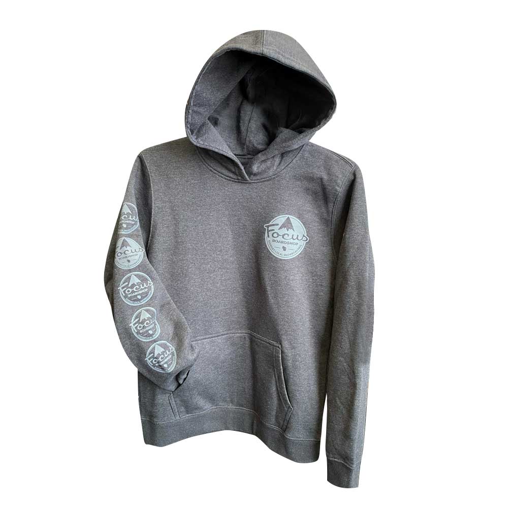 Focus Boardshop Sleeve Mountain Logo Youth Hoodie - Charcoal Gray