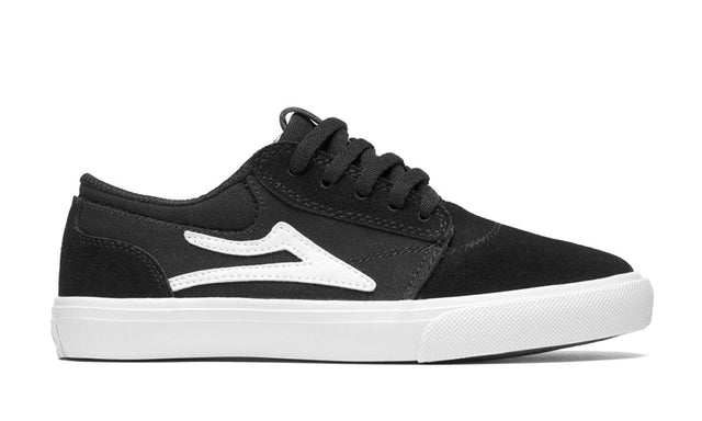 Lakai Griffin Kids Skate Shoes - Black/White Suede