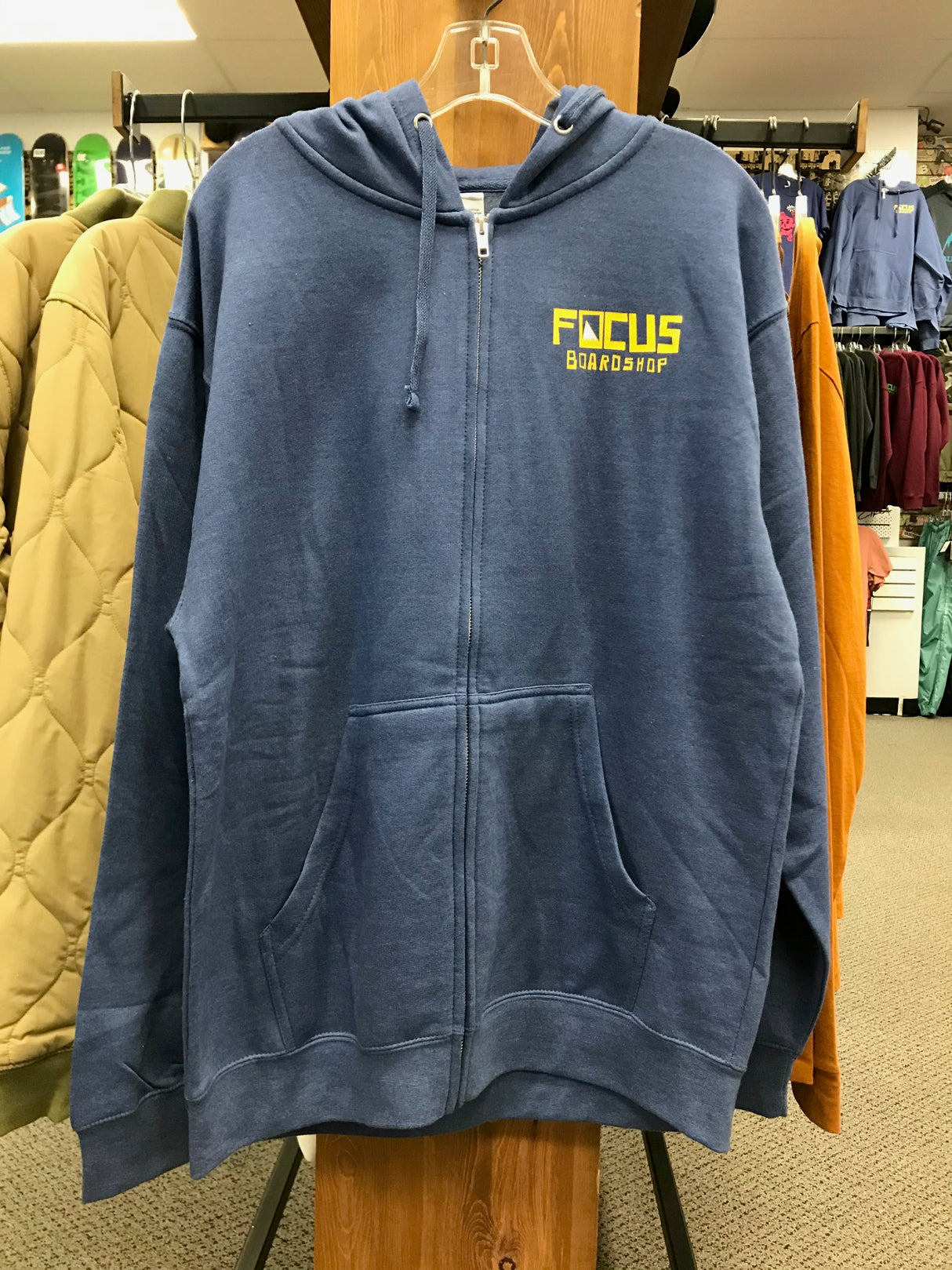 Focus Snowy Peak Logo Zip Hoody Heather Blue