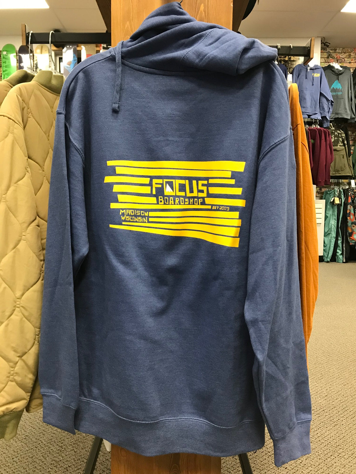 Focus Snowy Peak Logo Zip Hoody Heather Blue