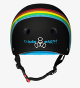 Triple 8 Certified Sweatsaver Skateboard Helmet - Black Rainbow Sparkle