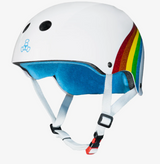 Triple 8 Certified Sweatsaver Skateboard Helmet - White Rainbow Sparkle