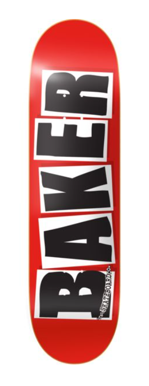 Baker Skateboard Brand Logo Black/Red Skateboard Deck 8.125"