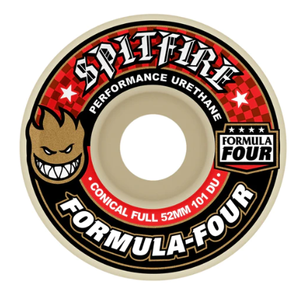 Spitfire 101a Duro Formula Four Conical Full Skateboard Wheels - Multiple sizes