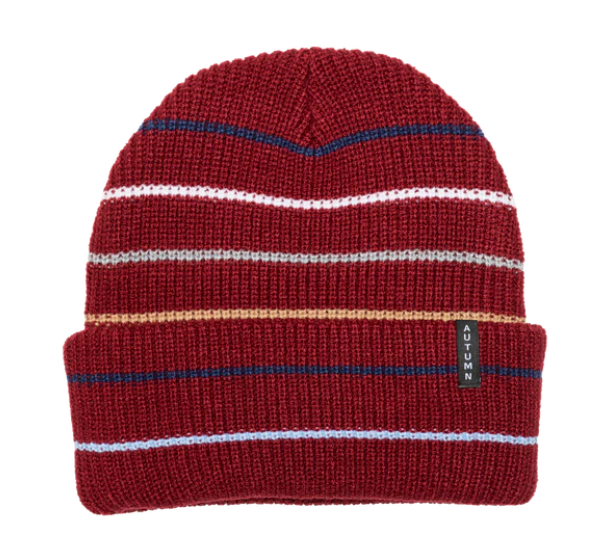 Autumn Multi Stripe Beanie 2023 - Burgundy