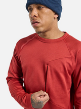 Burton Men's Multipath Grid Crewneck - Sun Dried Tomato