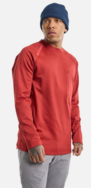 Burton Men's Multipath Grid Crewneck - Sun Dried Tomato