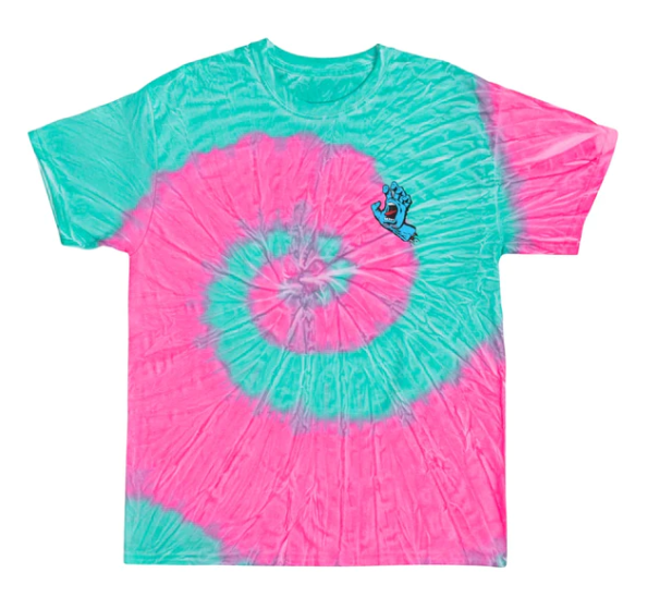 Santa Cruz Screaming Hand Short Sleeve T-Shirt - Mint Tie Dye