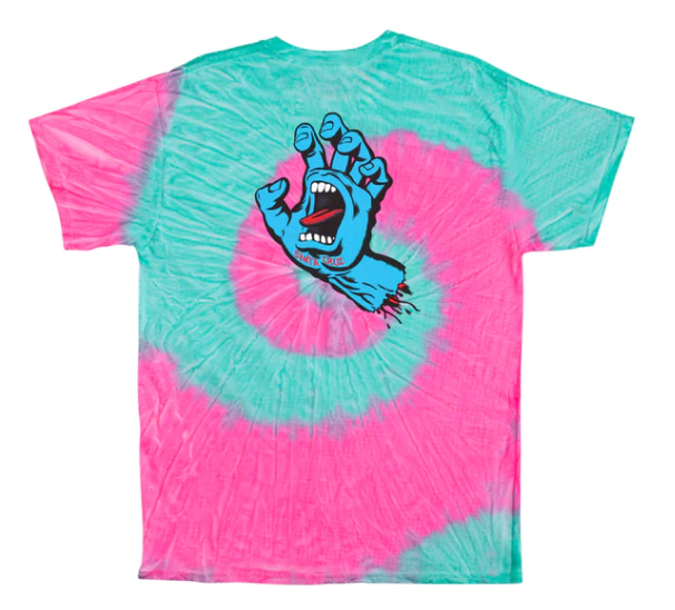 Santa Cruz Screaming Hand Short Sleeve T-Shirt - Mint Tie Dye