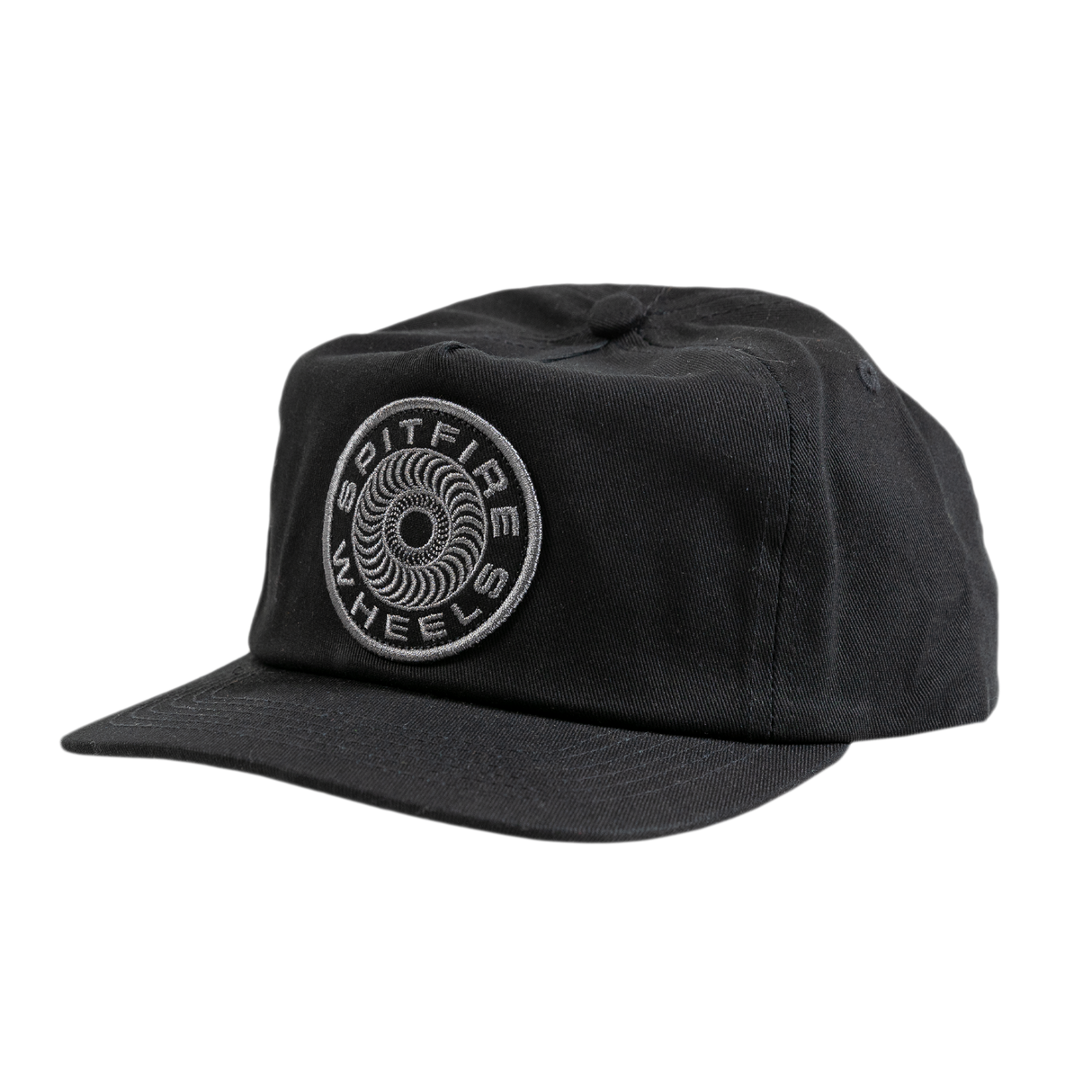 Spitfire Classic 87' Swirl Patch Snapback Hat - Black/Black